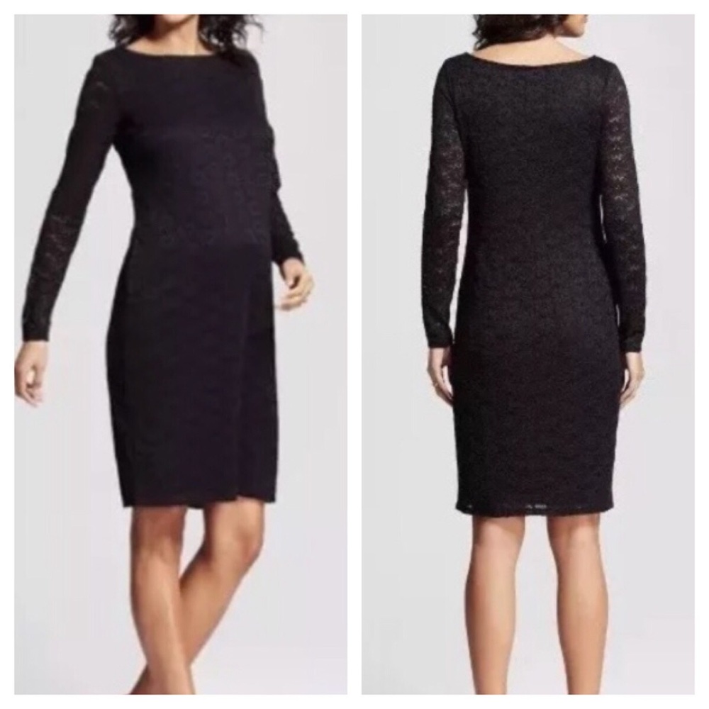 Ingrid And Isabel Lace Black Maternity Dress L